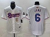 Men's Texas Rangers #6 Josh Jung Number White 2023 World Series Champions Cool Base Jerseys,baseball caps,new era cap wholesale,wholesale hats